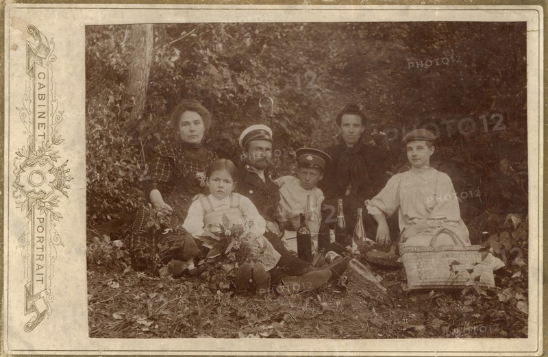 Usevich Family at a Picnic on the Irkut River Shore, 1910-1919. Creator: Unknown.