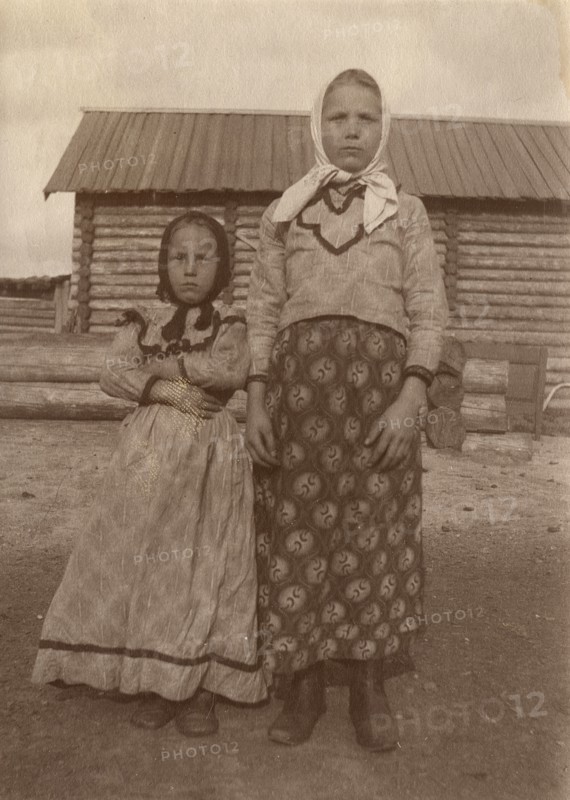 Teenage girls in festive dresses, 1912. Creator: Unknown.