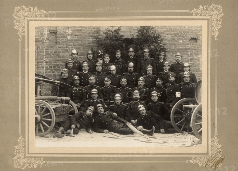 Fire brigade of the Krasnoyarsk Volunteer Fire Society, 1910. Creator: I. Upatkin.