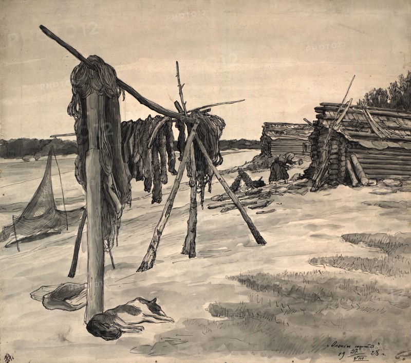 Ostyatsky village Olenyi yurts, 1928. Creator: Dmitrii Innokent'evich Karatanov.