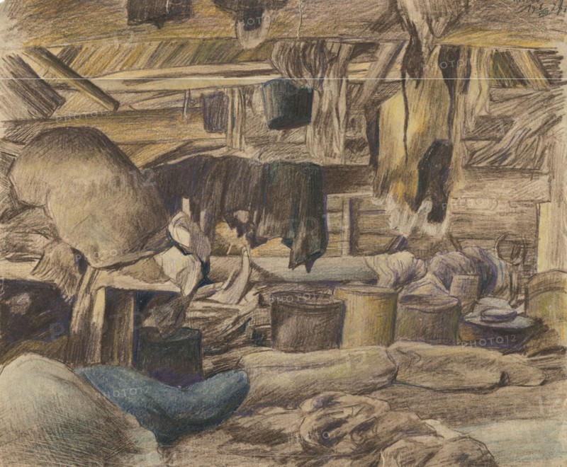 Ket River, Panovo Village. Storeroom, 1927. Creator: Dmitrii Innokent'evich Karatanov.