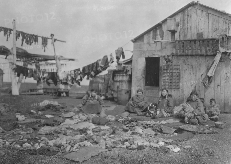 Wooden home of Alaskan Eskimo family, (1929?). Creator: Unknown.