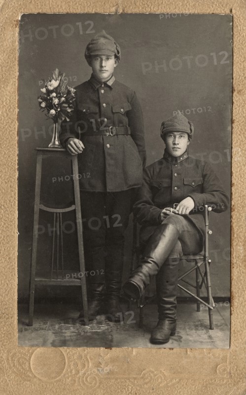 Portrait of two Red Army soldiers, 1920-1929. Creator: Unknown.