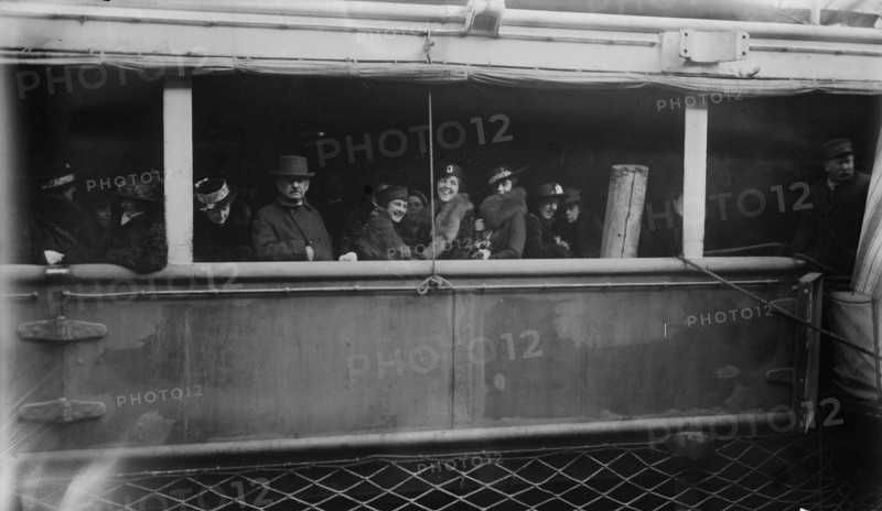 Misses McAdoo, Britton, et. al. on "Lusitania", between c1910 and c1915. Creator: Bain News Service.
