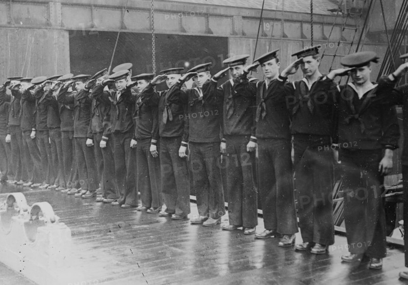 American sailors salute King George, 1917. Creator: Bain News Service.