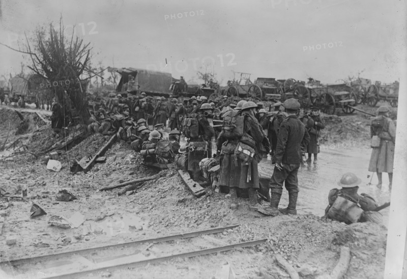 British troops resting on road, between c1915 and 1918. Creator: Bain News Service.