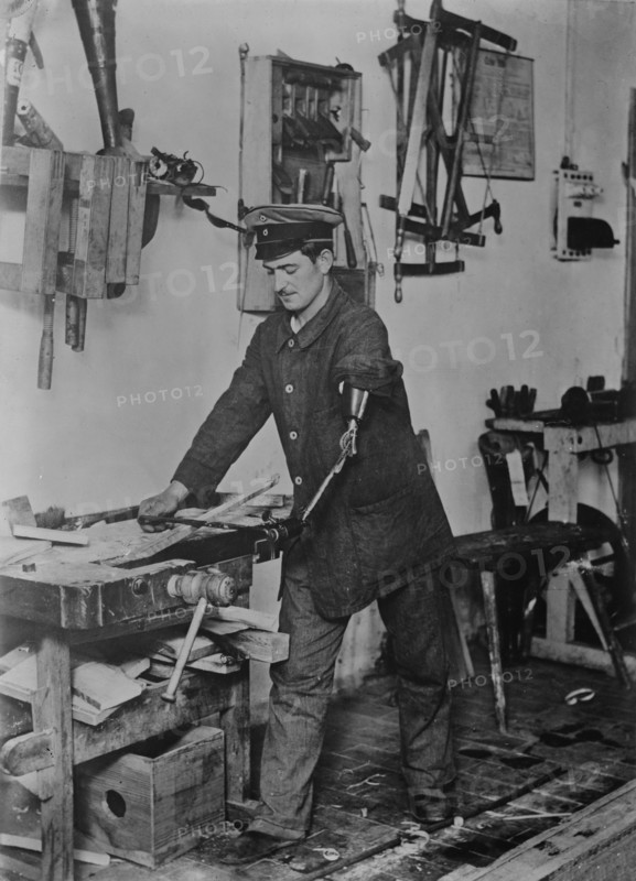 Maimed German at work, between c1915 and 1918. Creator: Bain News Service.