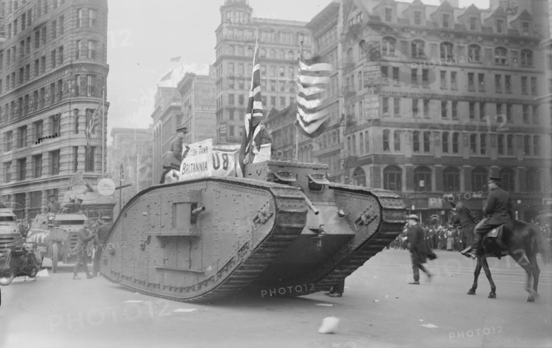 British tank on 5th Ave., 25 Oct 1917. Creator: Bain News Service.