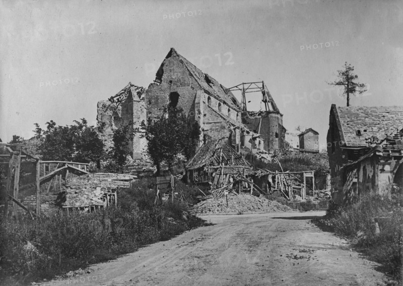 Ruins in the Somme, 3 Aug 1918. Creator: Bain News Service.
