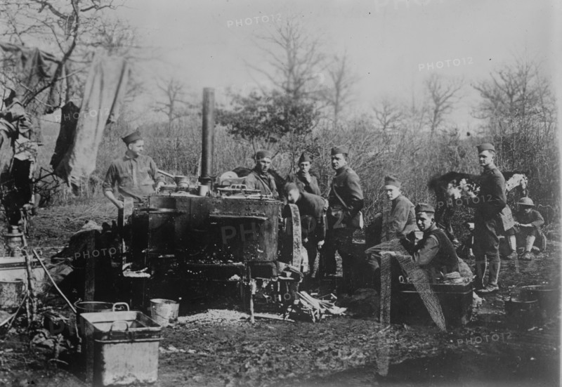 U.S. field kitchen in France, 11 Mar 1918. Creator: Bain News Service.