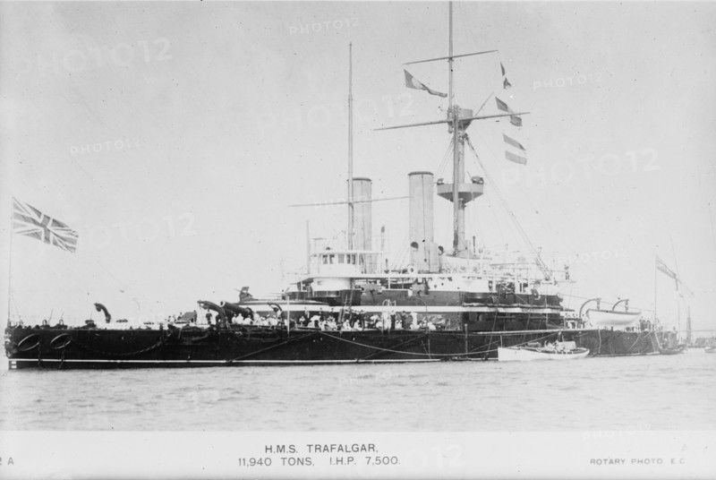 H.M.S. TRAFALGAR (Brit.), between c1910 and c1915. Creator: Bain News Service.
