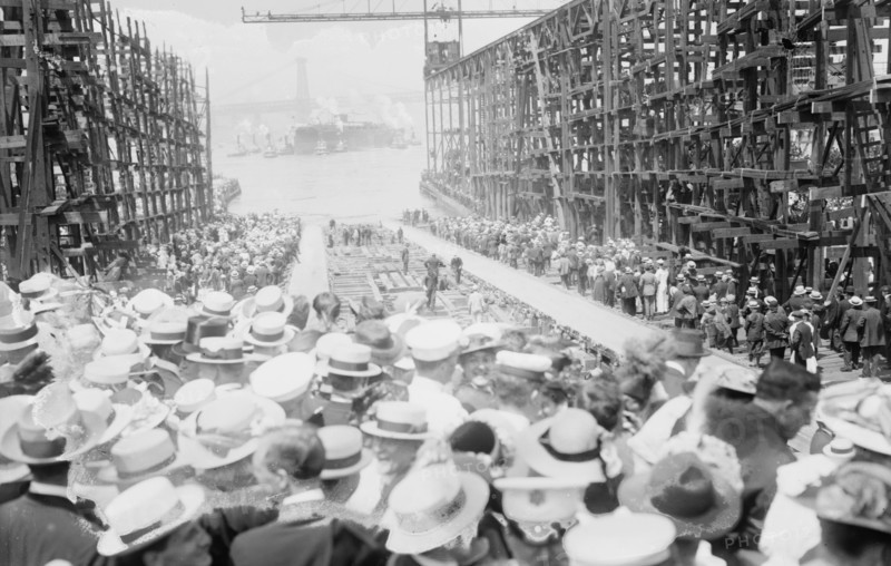 Launch of ARIZONA, between c1910 and c1915. Creator: Bain News Service.