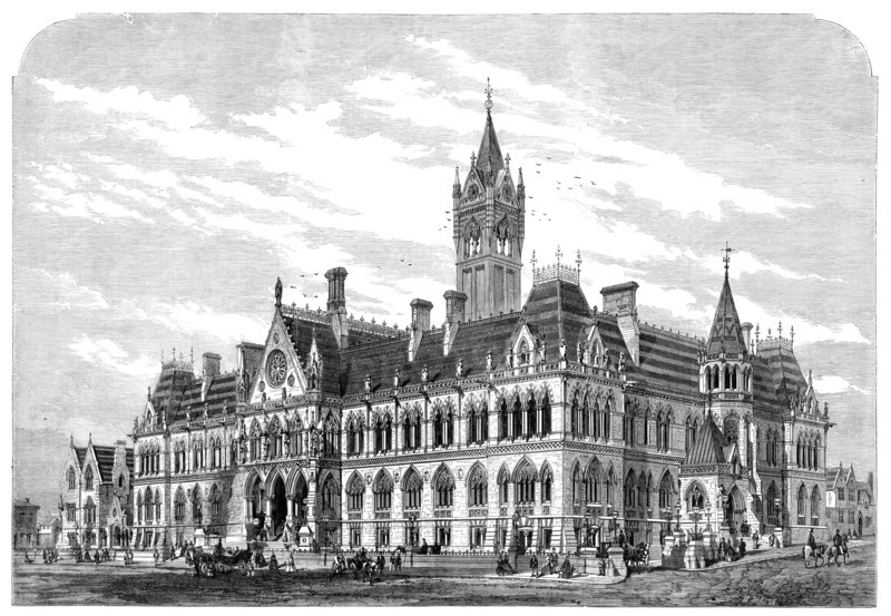 The new Assize Courts at Manchester, 1864. Creator: Mason Jackson.