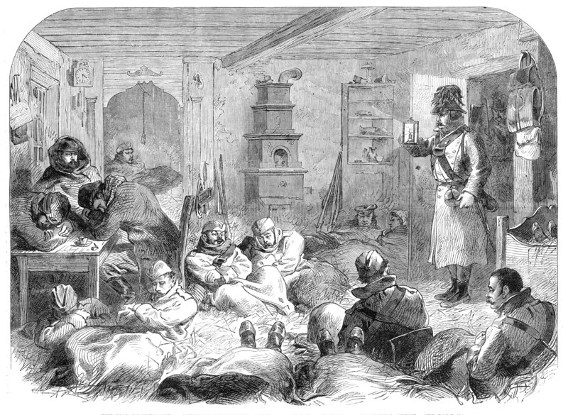 The War in Schleswig: Austrian outpost near Lottorf - from a sketch by our special artist, 1864. Creator: Unknown.