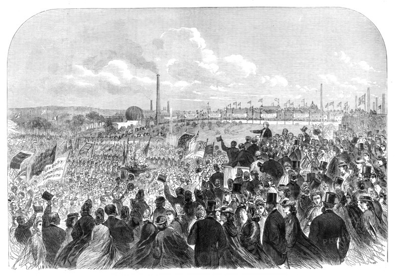 The opening of the People's Park, Farnworth, near Bolton, Lancashire, 1864. Creator: Unknown.