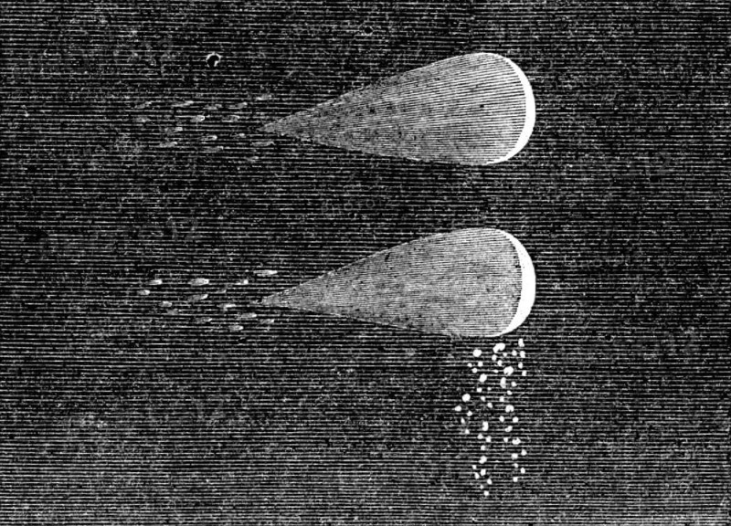 Great Meteor on Nov. 27. - the Meteor and sparks as seen by Mr. Lowe, 1862. Creator: Unknown.