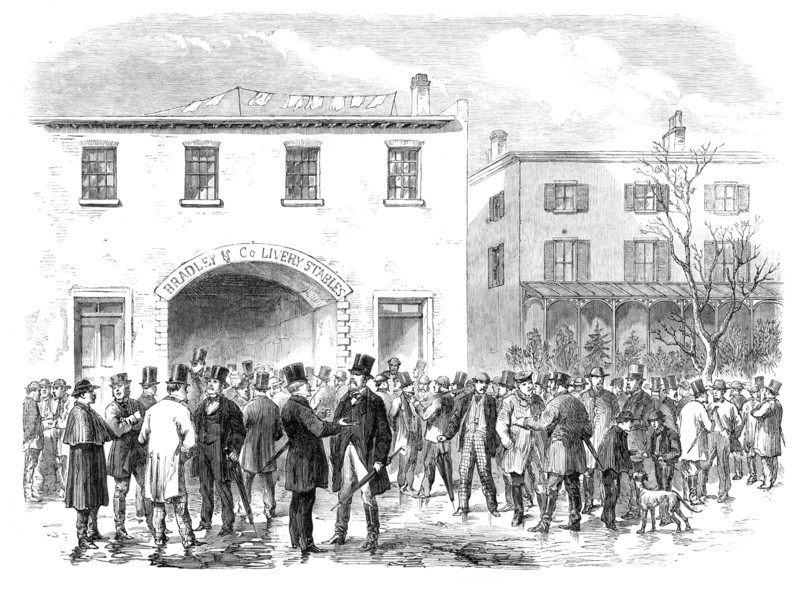 Election Day in New York: a polling-place among the "Upper Ten", 1864. Creator: Unknown.