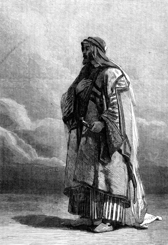Miguel el Musrab, Sheikh of the Anazeh Tribe, by Carl Haag…, Water-colour Society, 1862. Creator: Unknown.