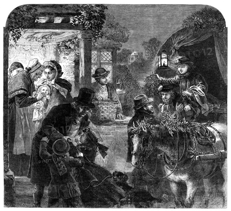 A Visit to the Old Folk on Christmas Eve - drawn by Alfred Hunt, 1864. Creator: Mason Jackson.