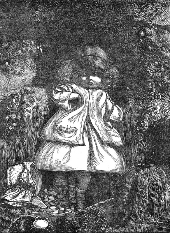 Home Thoughts: the Child among the Rocks, 1864. Creator: Dalziel Brothers.