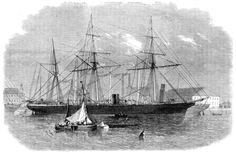The suspected Confederate cruiser Pampero seized at Glasgow, 1864.  Creator: Unknown.