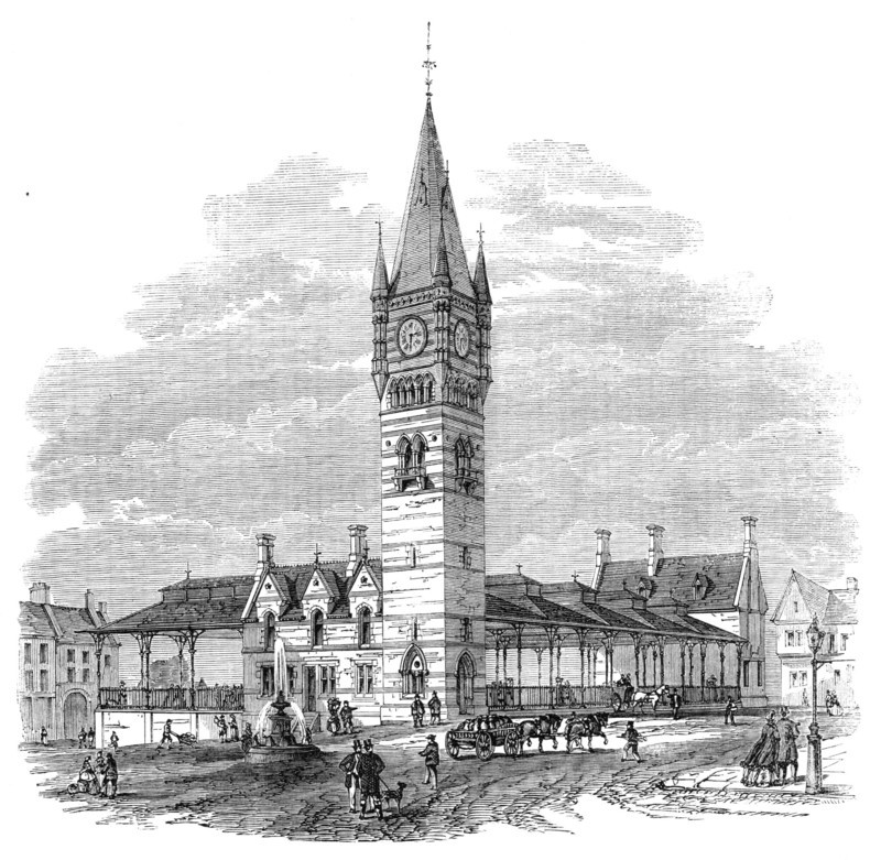 New covered market at Darlington, 1864. Creator: Unknown.