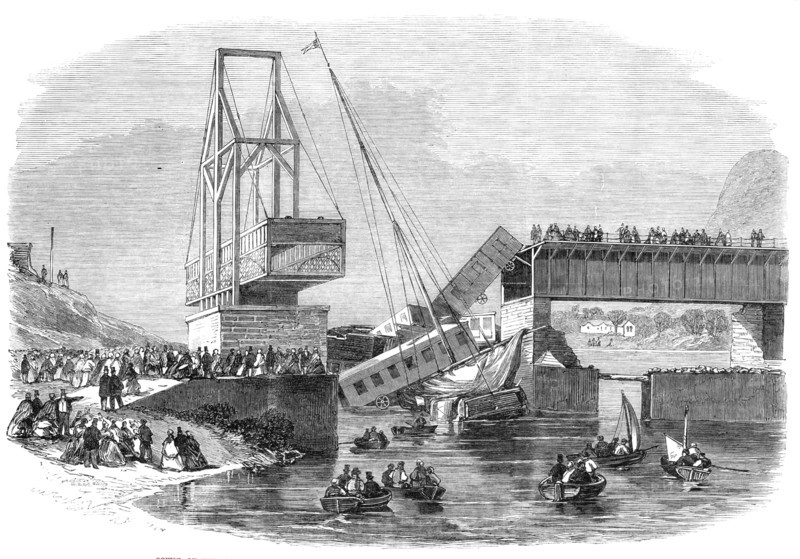 Scene of the disaster at Beloeil Bridge...Canada, 1864. Creator: Unknown.