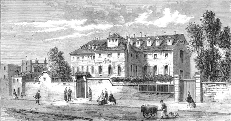Paris Demolitions - the Hotel des Haricots, or prison of the National Guard of Paris, 1864. Creator: Thomas Robert Macquoid.