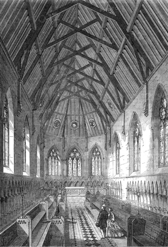 Bromley College, Kent, established for the widows of clergymen: the Chapel, 1864. Creator: Unknown.