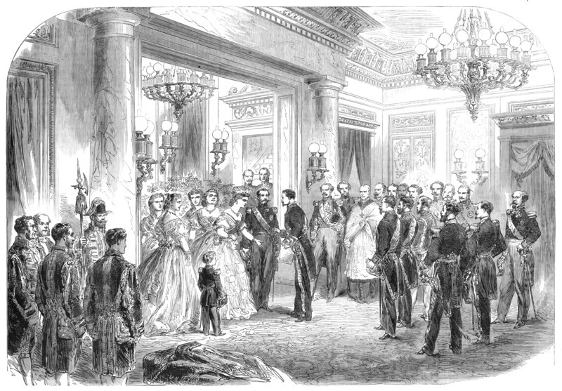 Reception of the King Consort of Spain at the Palace of St. Cloud, 1864. Creator: Mason Jackson.