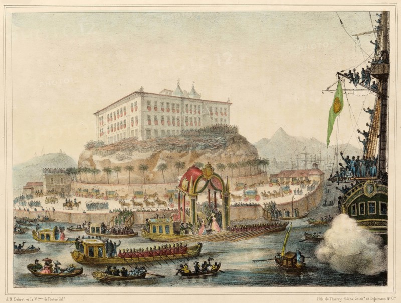 Landing of Archduchess Maria Leopoldina in Rio de Janeiro on 5 November 1817, 1830s. Creator: Debret, Jean-Baptiste (1768-1848).