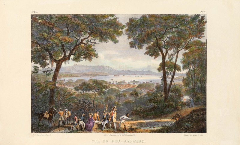 View of Rio de Janeiro. From "Voyage pittoresque dans le Brésil", 1835. Creator: Rugendas, Johann Moritz (1802-1858).