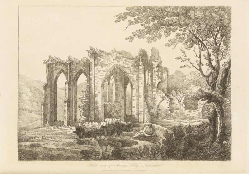 South View of Furness Abbey, Lancashire, 1810. Creator: Wilkinson, Joseph (1763-1831).