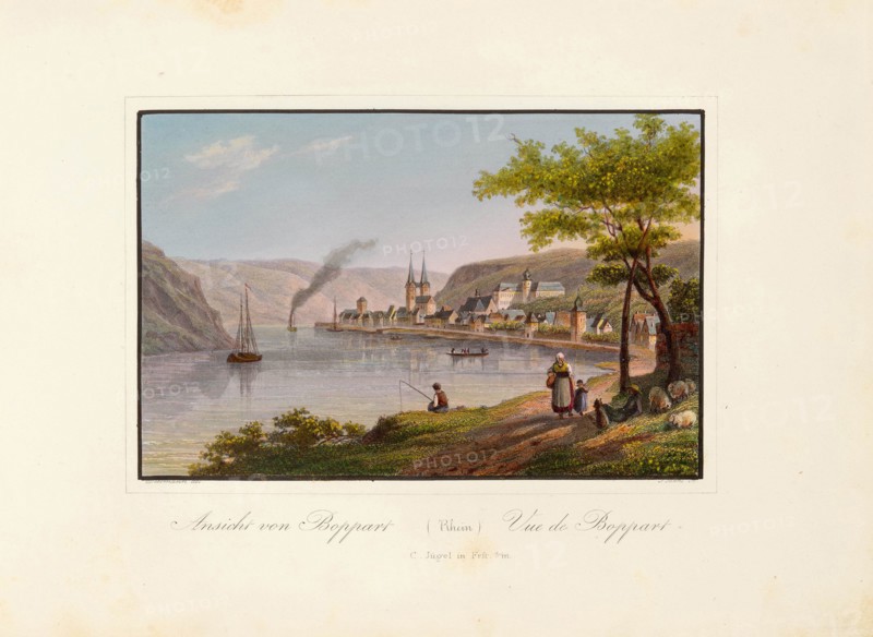 View of Boppard on the Rhine, 1825. Creator: Dielmann, Jakob Fürchtegott (1809-1885).