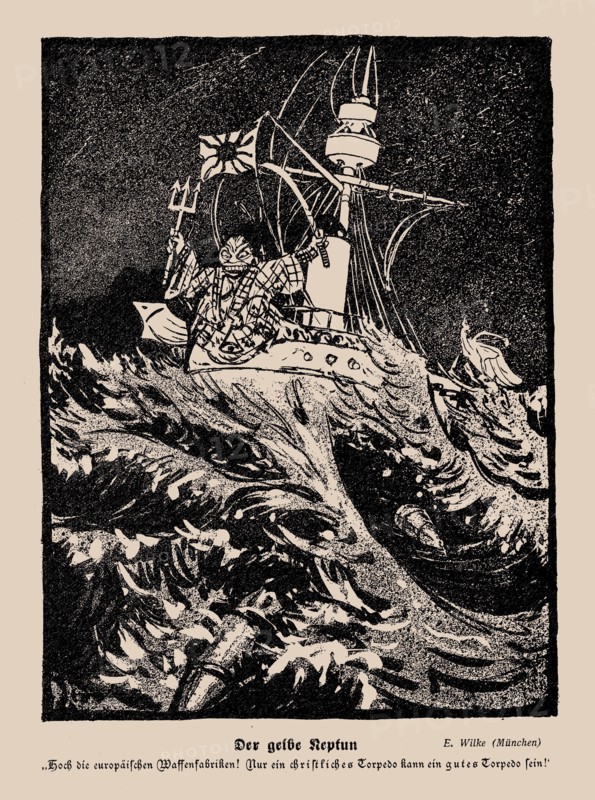 Yellow Neptune. From the magazine "Jugend: Münchner illustrierte Wochenschrift für Kunst...", 1905. Creator: Wilke, Erich (1879-1936).