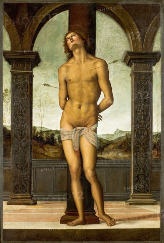 Saint Sebastian at the Column, ca 1500-1510. Creator: Perugino (ca. 1450-1523).