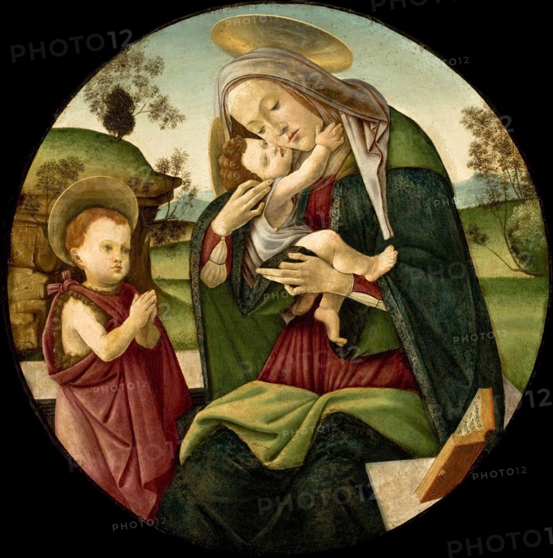 Virgin and Child with the Infant Saint John the Baptist, 1490-1500. Creator: Botticelli, Sandro (1445-1510).