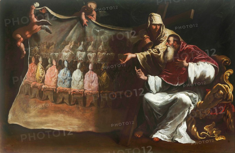 Paul III inspired by faith to summon the Council of Trent, 1687. Creator: Ricci, Sebastiano (1659-1734).