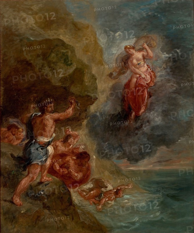Four Seasons, Winter: Juno beseeches to destroy Aeneas' Fleet, 1856-1863. Creator: Delacroix, Eugène (1798-1863).