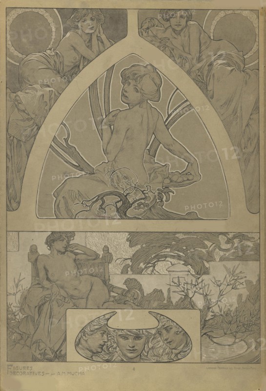 Figures décoratives, 1902. Creator: Mucha, Alfons Marie (1860-1939).
