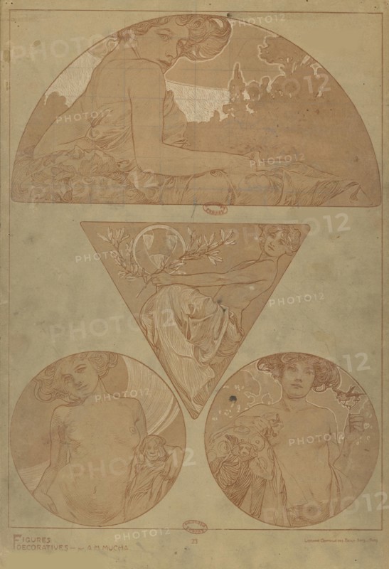 Figures décoratives, 1902. Creator: Mucha, Alfons Marie (1860-1939).