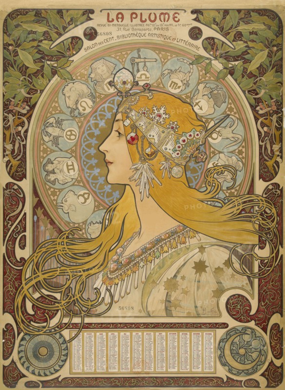 La Plume, 1896. Creator: Mucha, Alfons Marie (1860-1939).