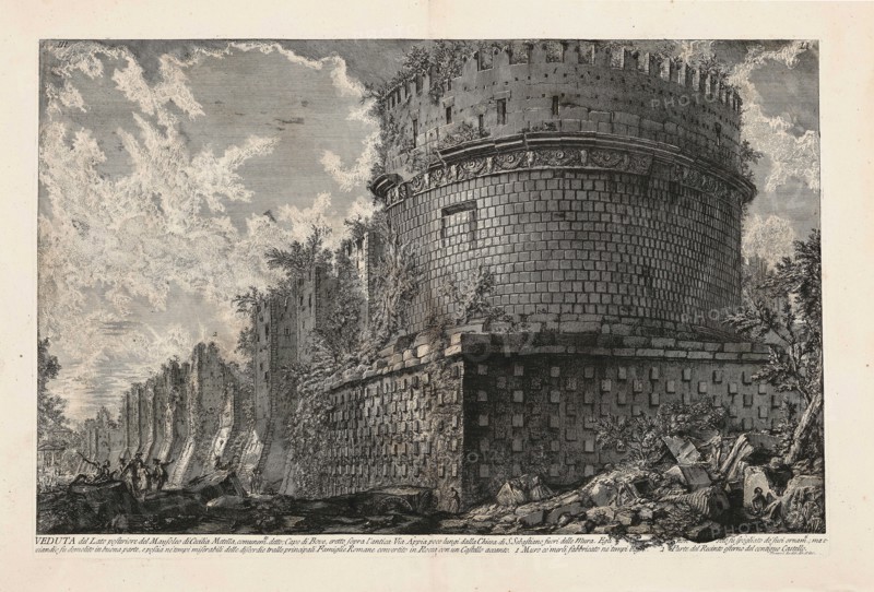 The Tomb of Caecilia Metella (From the Series "Le Antichità Romane"), 1784. Creator: Piranesi, Giovanni Battista (1720-1778).