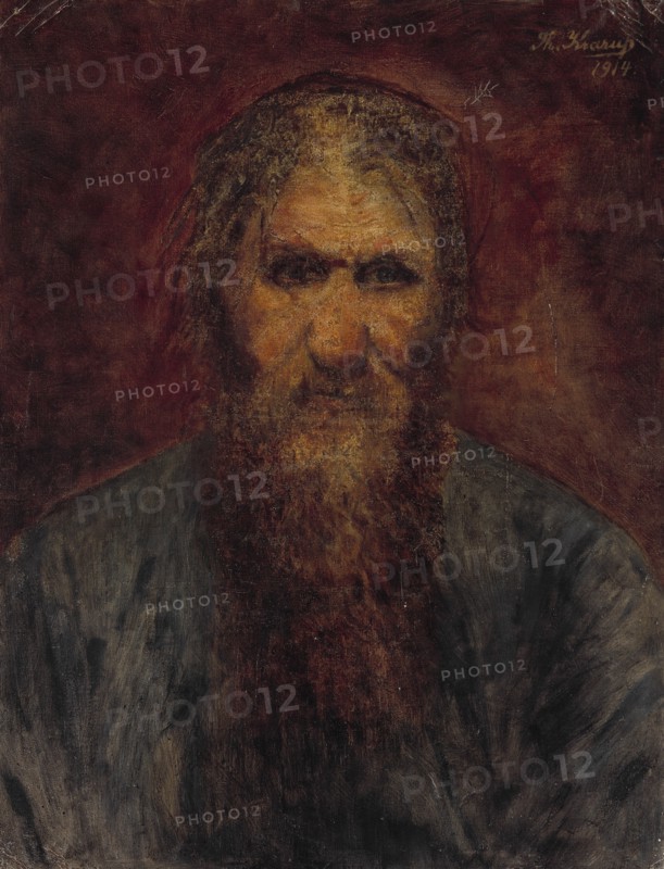 Portrait of Grigori Yefimovich Rasputin (1869-1916), 1914. Creator: Krarup, Theodora  .