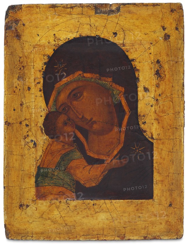 The Virgin of Vladimir, 16th century. Creator: Russian icon.