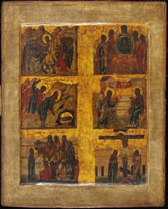 Hexameron, 16th century. Creator: Russian icon.