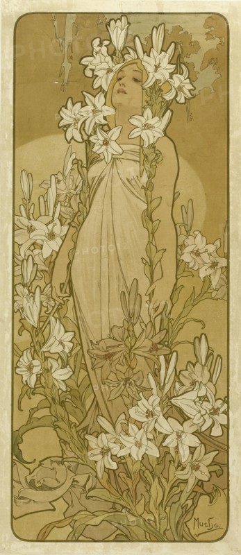 The lily (From the Series Flowers), 1898. Creator: Mucha, Alfons Marie (1860-1939).