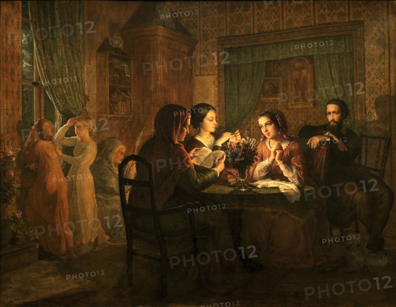 Le Poème de l'âme (Poem of the Soul). Le toit paternel (Fatherly roof), 1848-1849. Creator: Janmot, Louis (1814-1892).