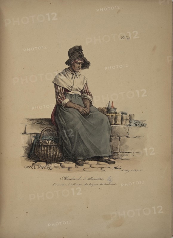 Match Seller. From the Series "Cris de Paris" (The Cries of Paris), 1815. Creator: Vernet, Carle (1758-1836).