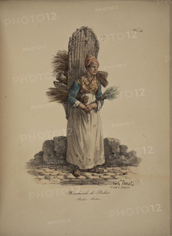 Broom seller. From the Series "Cris de Paris" (The Cries of Paris), 1815. Creator: Vernet, Carle (1758-1836).